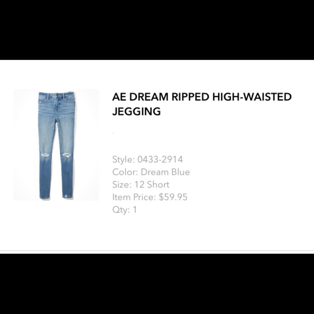 American Eagle Ripped High Waisted Jean Jeggings